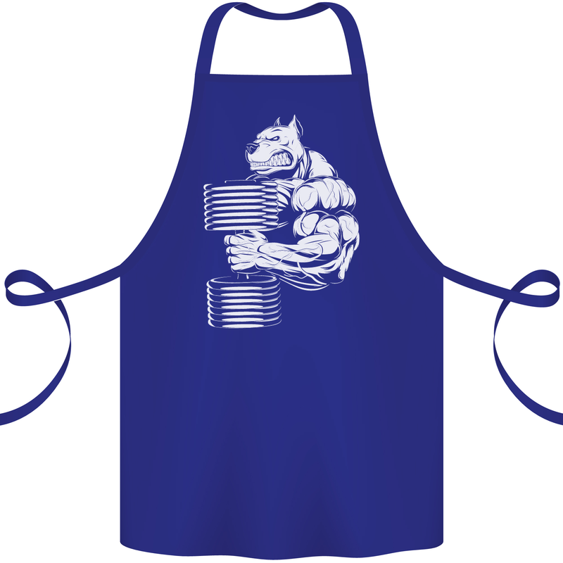 Bulldog Gym Training Top Bodybuilding Cotton Apron 100% Organic Royal Blue