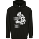 Bulldog Gym Training Top Bodybuilding Mens 80% Cotton Hoodie Black
