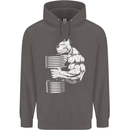Bulldog Gym Training Top Bodybuilding Mens 80% Cotton Hoodie Charcoal