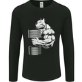 Bulldog Gym Training Top Bodybuilding Mens Long Sleeve T-Shirt Black
