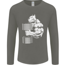 Bulldog Gym Training Top Bodybuilding Mens Long Sleeve T-Shirt Charcoal