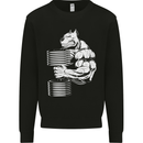 Bulldog Gym Training Top Bodybuilding Mens Sweatshirt Jumper Black