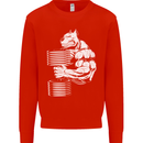 Bulldog Gym Training Top Bodybuilding Mens Sweatshirt Jumper Bright Red