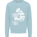 Bulldog Gym Training Top Bodybuilding Mens Sweatshirt Jumper Light Blue