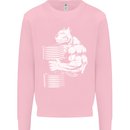 Bulldog Gym Training Top Bodybuilding Mens Sweatshirt Jumper Light Pink