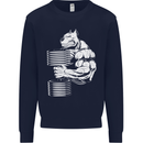 Bulldog Gym Training Top Bodybuilding Mens Sweatshirt Jumper Navy Blue