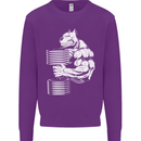 Bulldog Gym Training Top Bodybuilding Mens Sweatshirt Jumper Purple