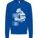 Bulldog Gym Training Top Bodybuilding Mens Sweatshirt Jumper Royal Blue