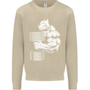 Bulldog Gym Training Top Bodybuilding Mens Sweatshirt Jumper Sand
