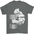 Bulldog Gym Training Top Bodybuilding Mens T-Shirt Cotton Gildan Charcoal