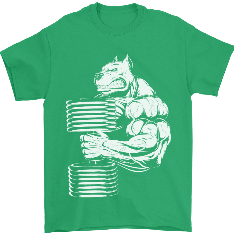 Bulldog Gym Training Top Bodybuilding Mens T-Shirt Cotton Gildan Irish Green