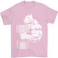 Bulldog Gym Training Top Bodybuilding Mens T-Shirt Cotton Gildan Light Pink