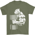 Bulldog Gym Training Top Bodybuilding Mens T-Shirt Cotton Gildan Military Green