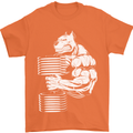 Bulldog Gym Training Top Bodybuilding Mens T-Shirt Cotton Gildan Orange