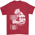 Bulldog Gym Training Top Bodybuilding Mens T-Shirt Cotton Gildan Red