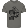Bulldog Gym Training Top Weightlifting Mens Cotton T-Shirt Tee Top Charcoal