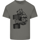 Bulldog Gym Training Top Weightlifting Mens Cotton T-Shirt Tee Top Charcoal