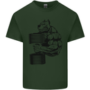 Bulldog Gym Training Top Weightlifting Mens Cotton T-Shirt Tee Top Forest Green