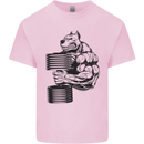 Bulldog Gym Training Top Weightlifting Mens Cotton T-Shirt Tee Top Light Pink