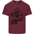 Bulldog Gym Training Top Weightlifting Mens Cotton T-Shirt Tee Top Maroon