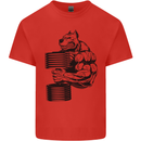 Bulldog Gym Training Top Weightlifting Mens Cotton T-Shirt Tee Top Red