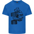 Bulldog Gym Training Top Weightlifting Mens Cotton T-Shirt Tee Top Royal Blue