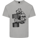 Bulldog Gym Training Top Weightlifting Mens Cotton T-Shirt Tee Top Sports Grey