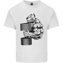 Bulldog Gym Training Top Weightlifting Mens Cotton T-Shirt Tee Top White