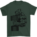 Bulldog Gym Training Top Weightlifting Mens T-Shirt Cotton Gildan Forest Green