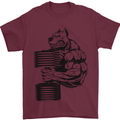 Bulldog Gym Training Top Weightlifting Mens T-Shirt Cotton Gildan Maroon