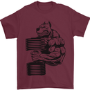 Bulldog Gym Training Top Weightlifting Mens T-Shirt Cotton Gildan Maroon