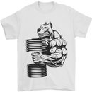 Bulldog Gym Training Top Weightlifting Mens T-Shirt Cotton Gildan White