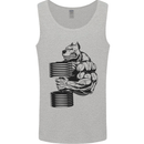 Bulldog Gym Training Top Weightlifting Mens Vest Tank Top Sports Grey
