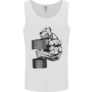 Bulldog Gym Training Top Weightlifting Mens Vest Tank Top White