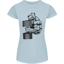 Bulldog Gym Training Top Weightlifting Womens Petite Cut T-Shirt Light Blue