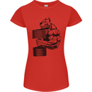Bulldog Gym Training Top Weightlifting Womens Petite Cut T-Shirt Red