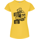 Bulldog Gym Training Top Weightlifting Womens Petite Cut T-Shirt Yellow