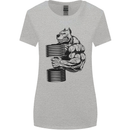 Bulldog Gym Training Top Weightlifting Womens Wider Cut T-Shirt Sports Grey
