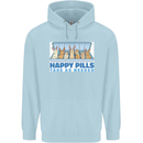 Bunny Rabbit Happy Pills Antidepressant Childrens Kids Hoodie Light Blue