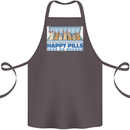 Bunny Rabbit Happy Pills Antidepressant Cotton Apron 100% Organic Dark Grey