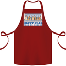 Bunny Rabbit Happy Pills Antidepressant Cotton Apron 100% Organic Maroon