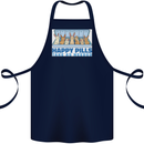Bunny Rabbit Happy Pills Antidepressant Cotton Apron 100% Organic Navy Blue