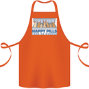 Bunny Rabbit Happy Pills Antidepressant Cotton Apron 100% Organic Orange