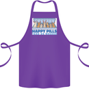 Bunny Rabbit Happy Pills Antidepressant Cotton Apron 100% Organic Purple