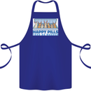 Bunny Rabbit Happy Pills Antidepressant Cotton Apron 100% Organic Royal Blue