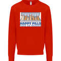 Bunny Rabbit Happy Pills Antidepressant Kids Sweatshirt Jumper Bright Red