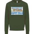 Bunny Rabbit Happy Pills Antidepressant Kids Sweatshirt Jumper Forest Green