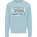 Bunny Rabbit Happy Pills Antidepressant Kids Sweatshirt Jumper Light Blue