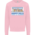 Bunny Rabbit Happy Pills Antidepressant Kids Sweatshirt Jumper Light Pink