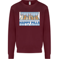 Bunny Rabbit Happy Pills Antidepressant Kids Sweatshirt Jumper Maroon